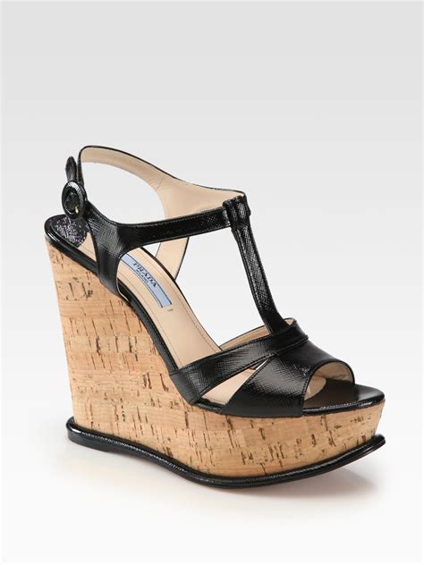 prada leather wedge sandal|prada platform sandals outfit.